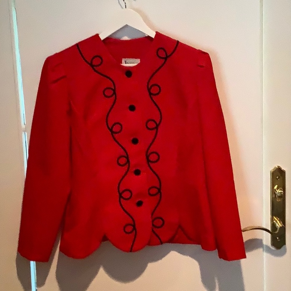 Cute red with black jacket